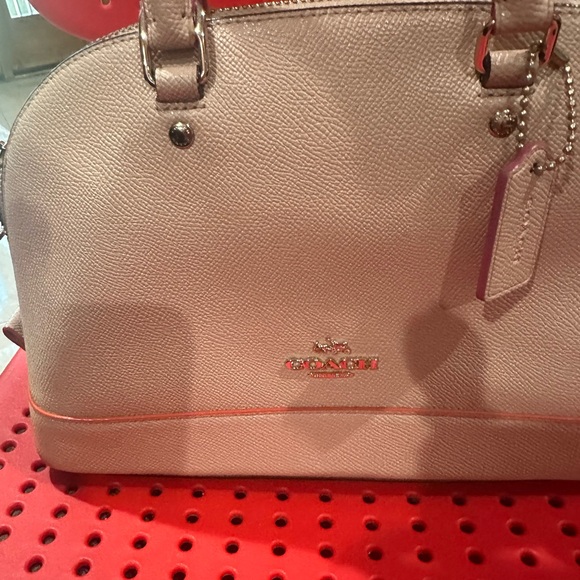 Coach Pink Satchel with Double Top Handles and Gold Accents - Picture 2 of 12